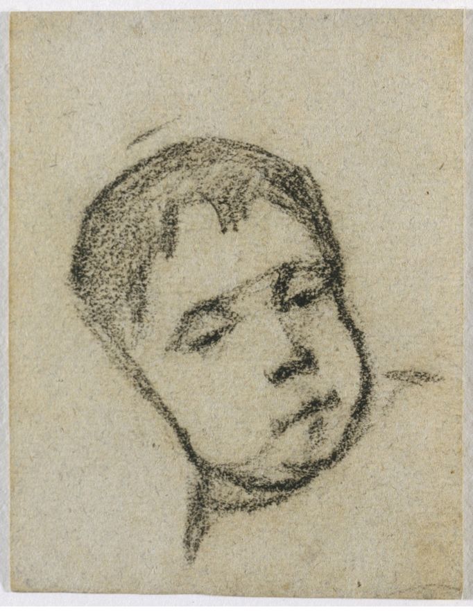 Emil Gauguin as a Child, Head on a Pillow by Paul Gauguin